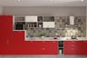 Open Kitchen Design with Red Units