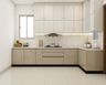 L-Shaped Kitchen Design with Marble Countertop