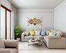 Living Room Design with Cream L-shape Sofa