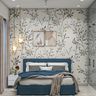 White and Gold Leaf Wallpaper Design