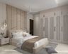 Master Bedroom Design with Cream Fabricated Wall Panel