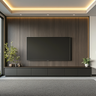 TV Unit Design with Fluted Wooden Panel