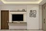TV Unit Design with White Wooden Backpanel