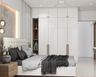 4-Door Swing Wardrobe Design with Open Shelf