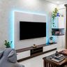 Glossy White And Wooden TV Unit - Livspace