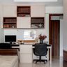 Home Office With Wall-Mounted Open And Closed Storage - Livspace