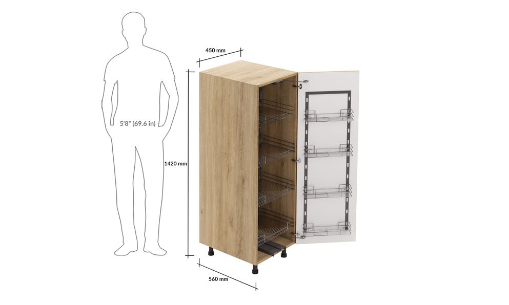 Mid-tall Unit, Tandem Pantry Pullout