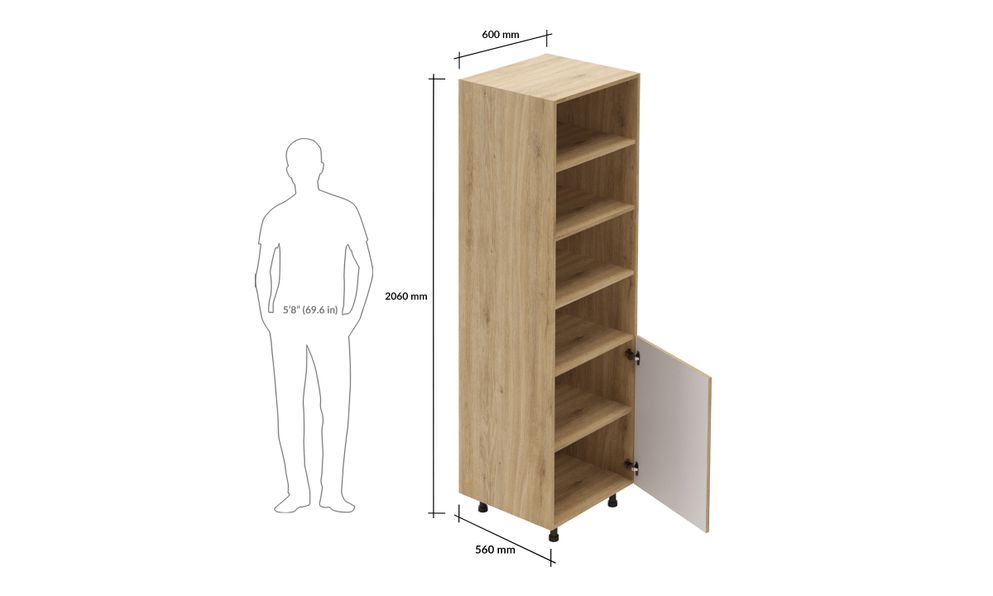 Tall Open/Close Unit, 4 Shelves