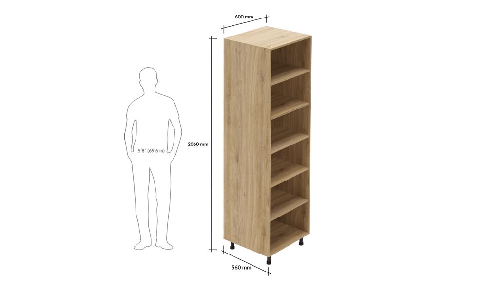 Tall Open Unit, 5 Shelves