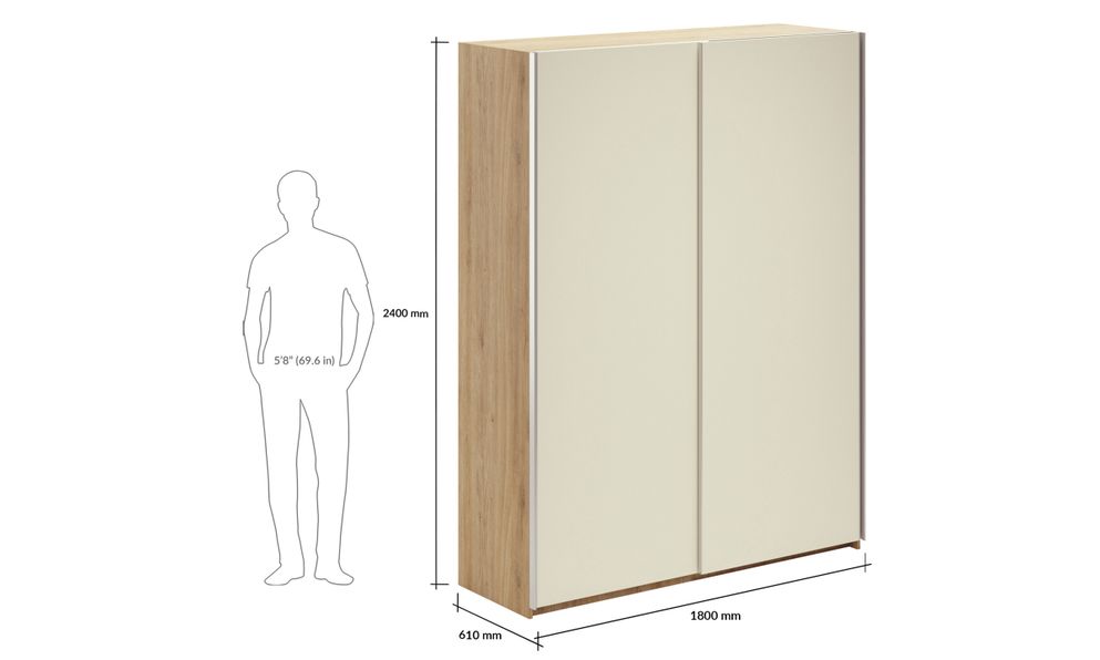 Everything you need to know about wardrobe unit - Overlay Sliding 2-Door