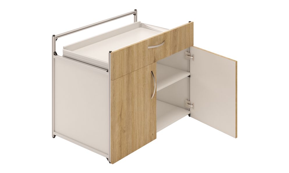 1 Drawer Unit (1M), 1 Shelf (with backpanel)